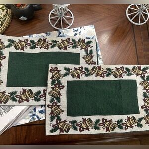 Vintage Christmas tapestry placemats